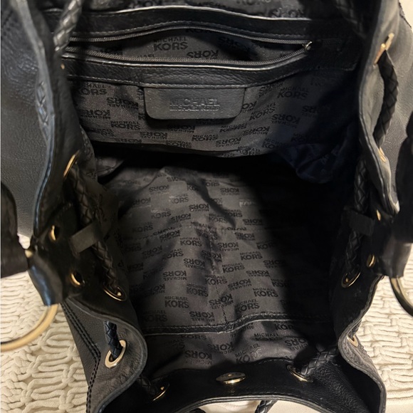 Michael Kors Black Leather Hobo Bag Braided Strap - Picture 8 of 8